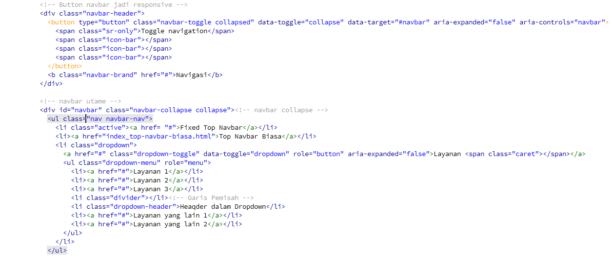 Membuat Navigasi Bootstrap-2
